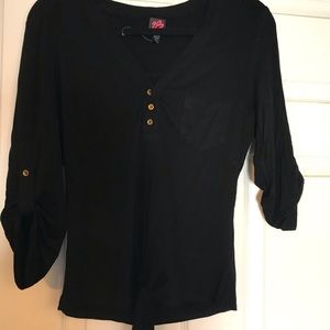 Tie up black blouse